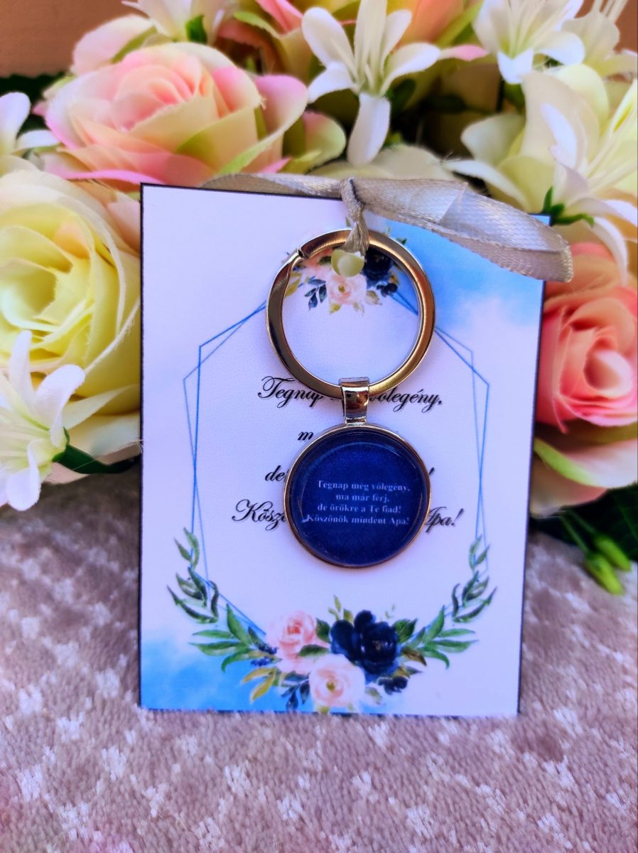 Esküvői szülőköszöntő kulcstartó - vőlegény